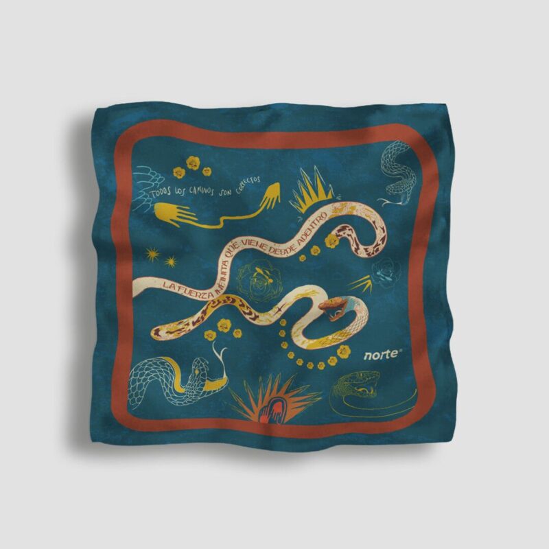 17730716051257f8e9575008f3becbd0221f2c16b2-4 Pañuelo Cosmic Serpent Green Small